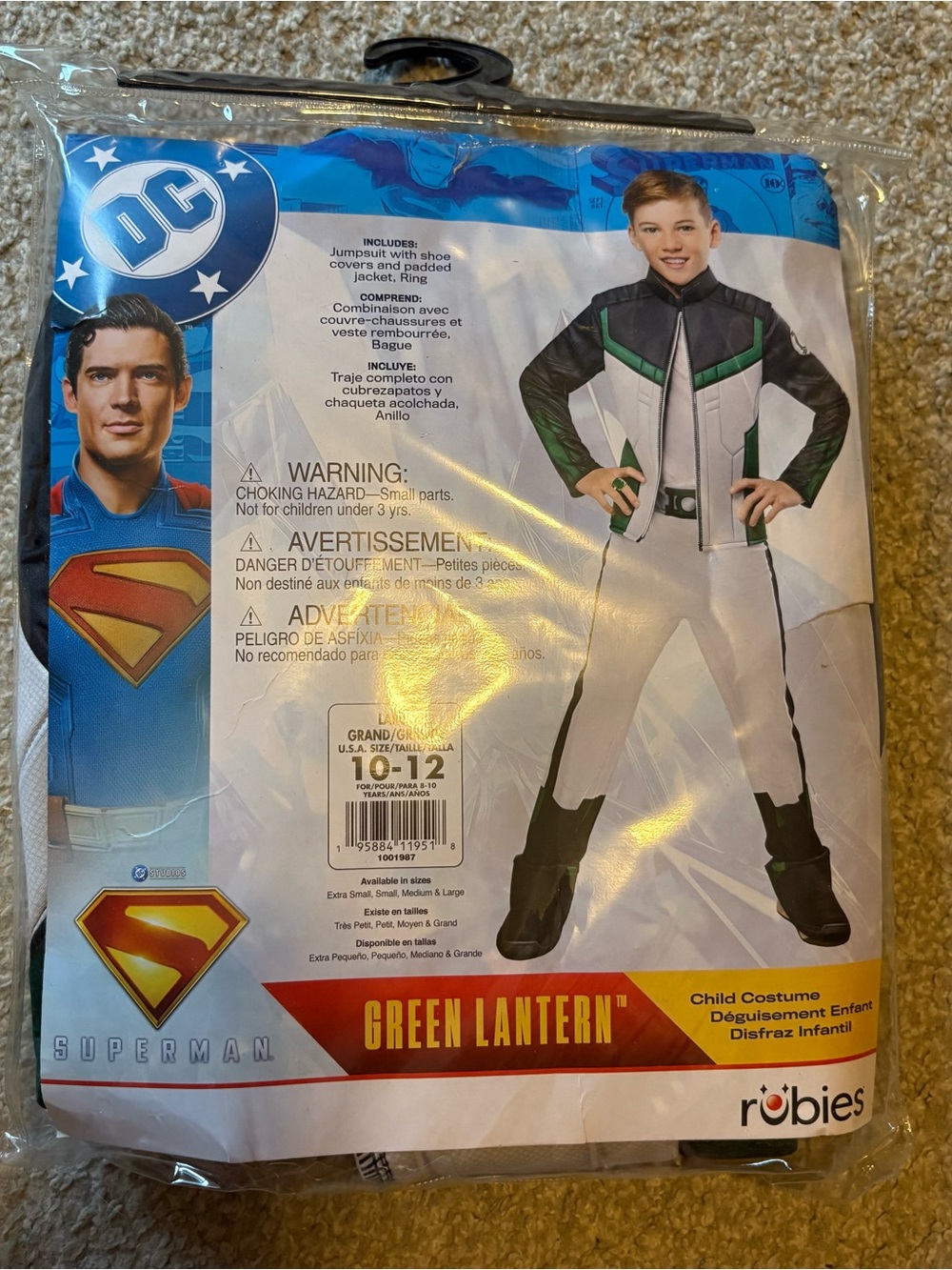 DC Comics Green Lantern Kids Costume NEW Large 10-12 Halloween